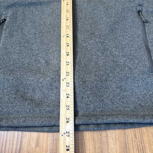 The North‎ Face Men's Green Heather Long Sleeve Full Zip Fleece sz Large Logo - Picture 6 of 6